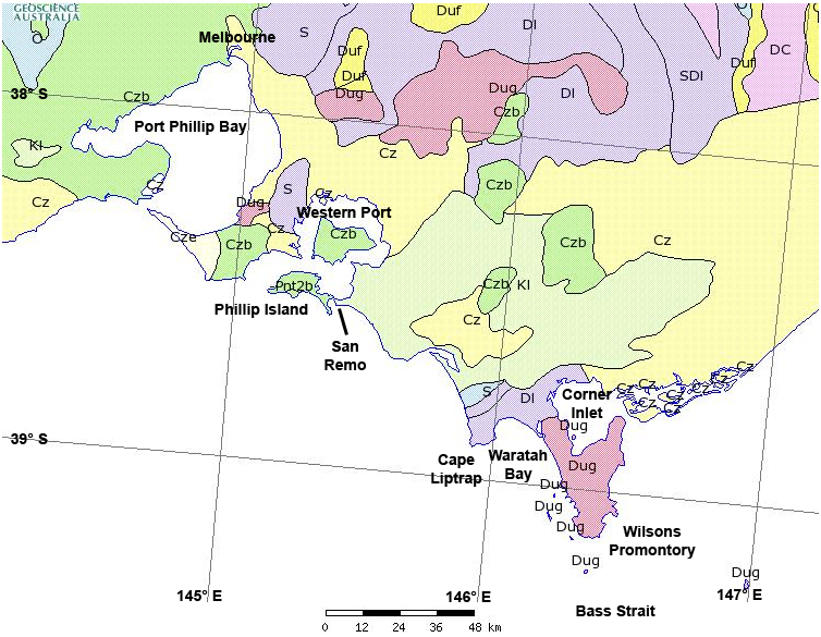 Gippsland general geology map