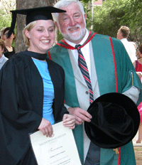 Dr Pat James with his daughter, Emma
